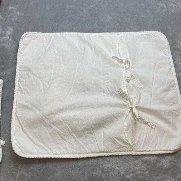 Sanibel Home Pillow Shams (2) Set Standard Turquoise Geometric Quilted Tie Back - Picture 5 of 9